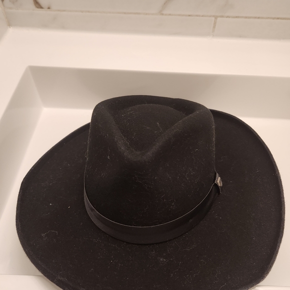 Brixton Victoria Felt Black/Black Satin Fedora - Picture 2 of 9